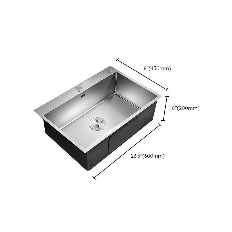 Drop-In Kitchen Sink with 2 Holes Stainless Steel Single Bowl Sink -Bathlova