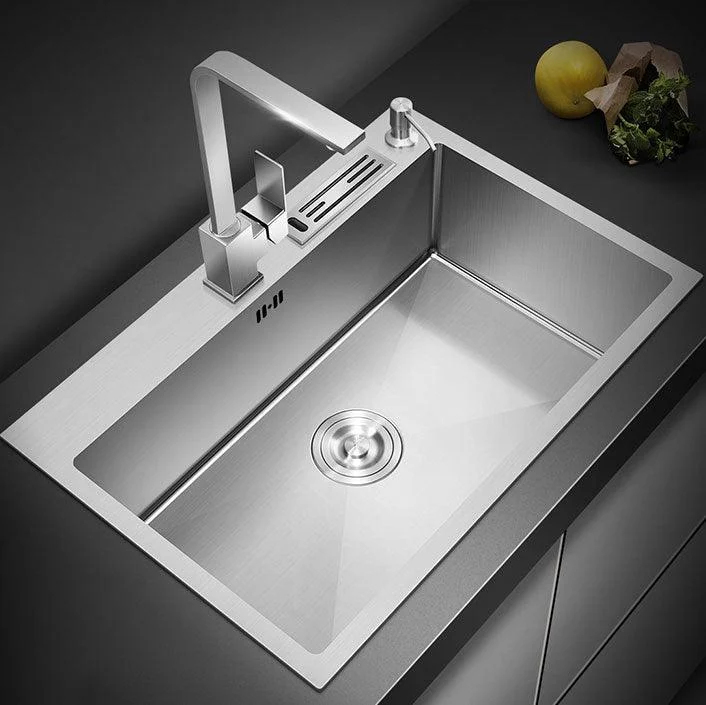 Drop-In Kitchen Sink with 2 Holes Stainless Steel Single Bowl Sink -Bathlova