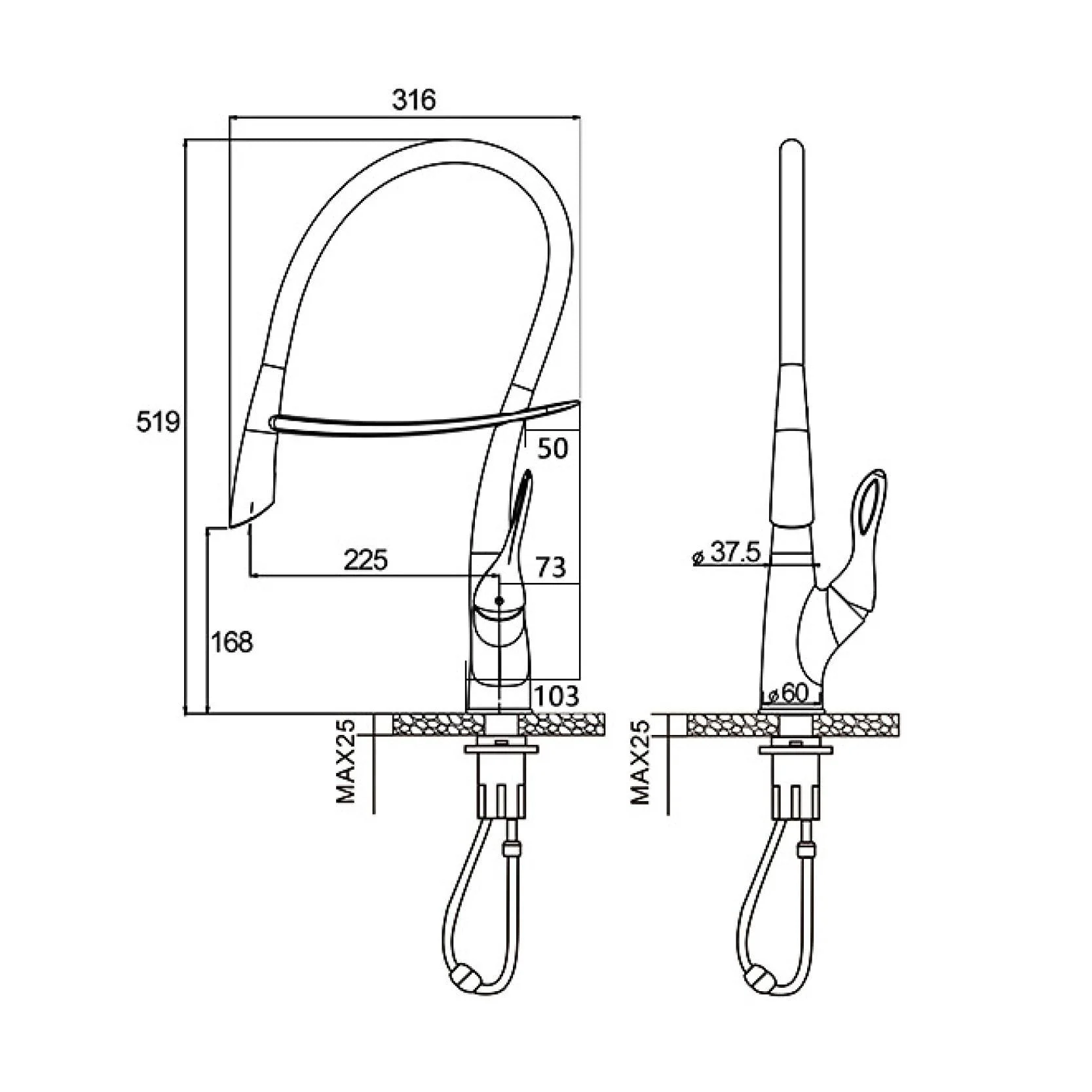 Dual Control Single Handle Tap Magnetic Suction Kitchen Tap -Bathlova