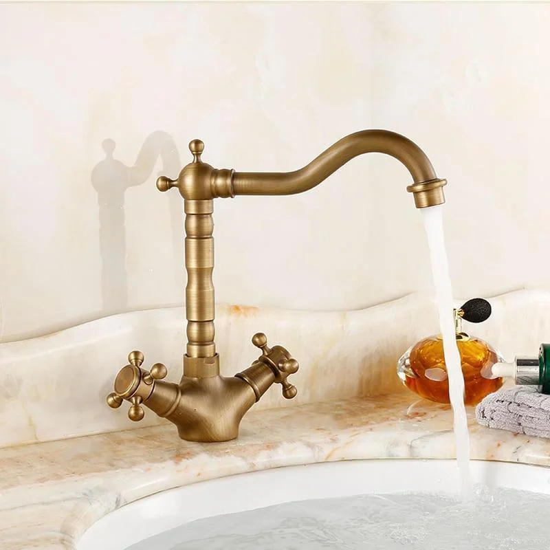 Dual Cross Handle Swivel Spout Tap -Bathlova