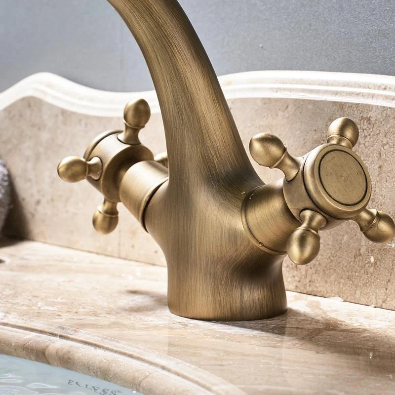 Dual Cross Handle Swivel Spout Tap -Bathlova