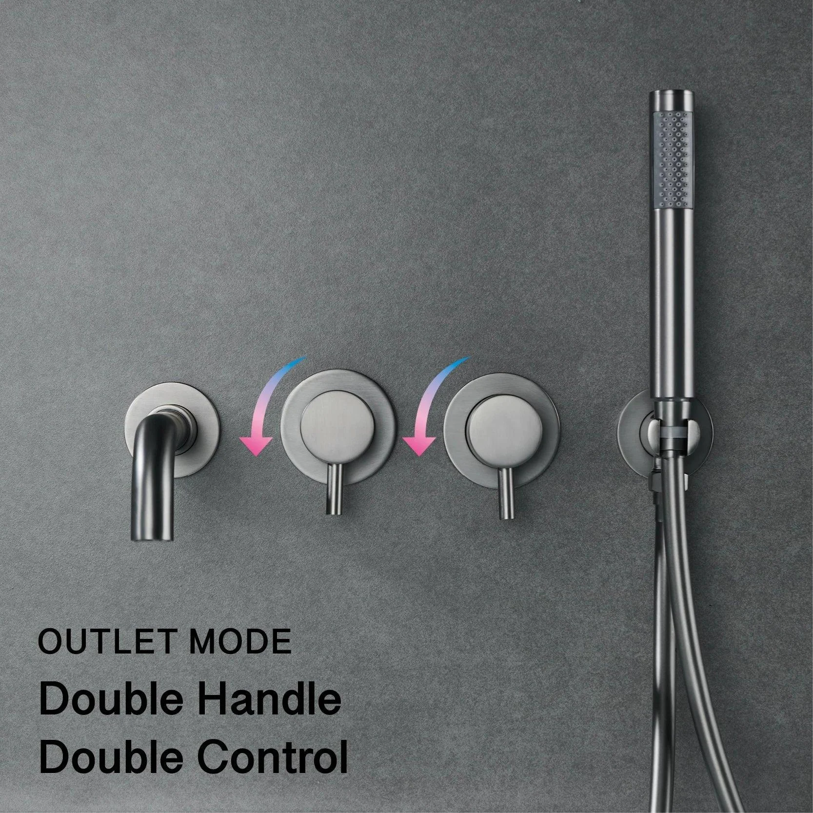 Dual Handle Split Type Dual Control Bathtub Tap With Wall Mounted Design -Bathlova