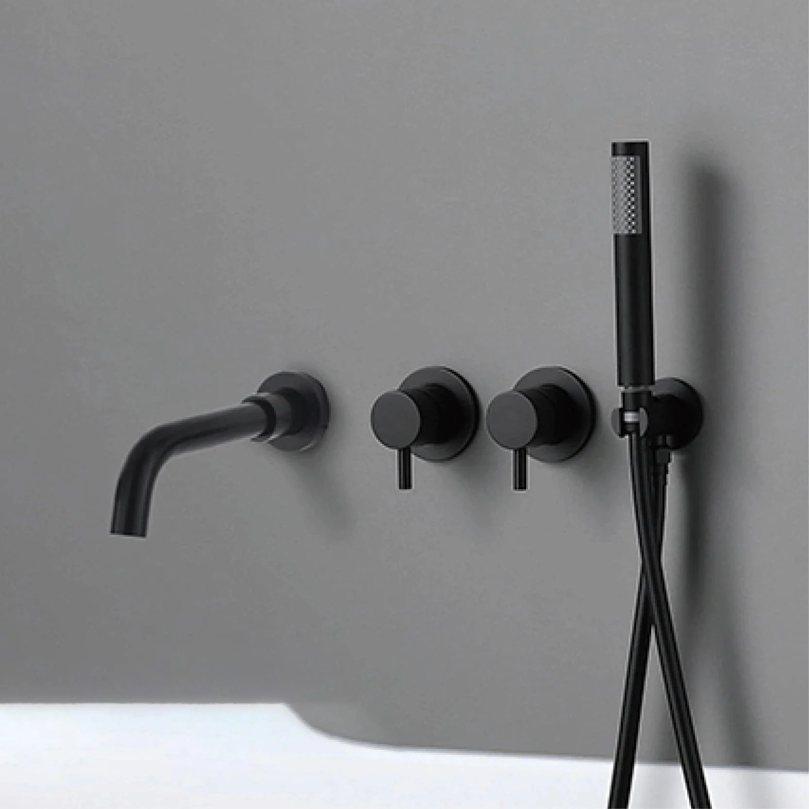 Dual Handle Split Type Dual Control Bathtub Tap With Wall Mounted Design -Bathlova