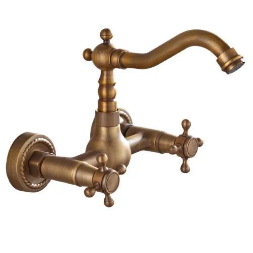 Dual Handle Wall Mounted Hot and Cold Mixer Tap Tap -Bathlova