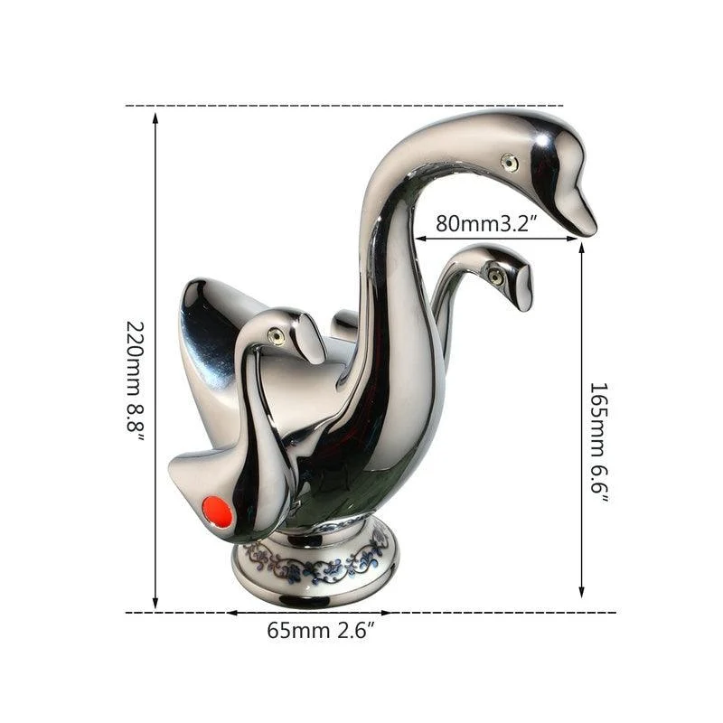 Duck Shape Double Handles Bathroom Vessel Sink Tap Basin Tap -Bathlova