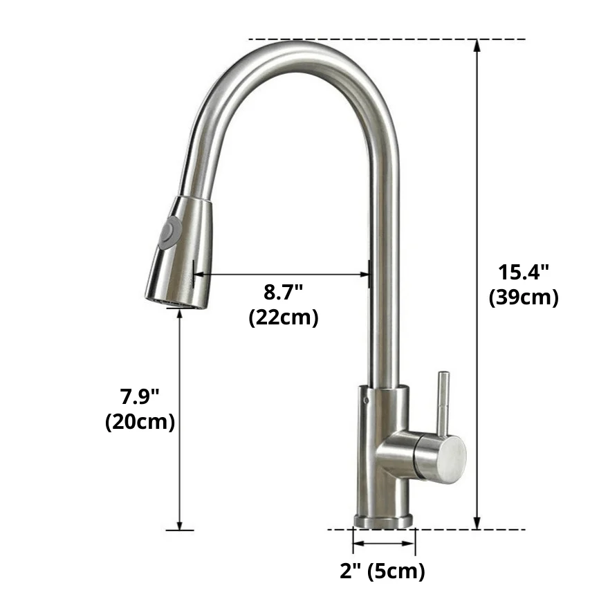 Edwin - Classic Retractable Kitchen Tap -Bathlova