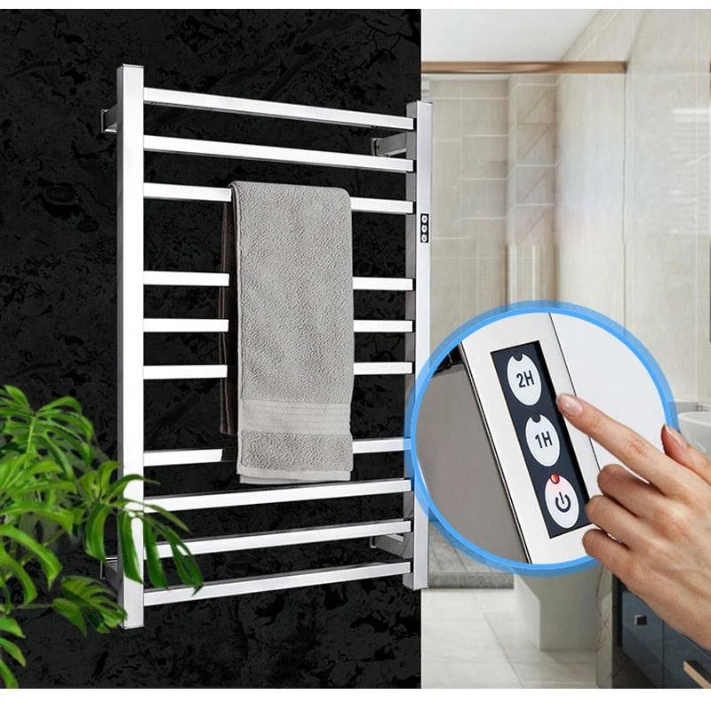 Electric Heated Towel Rail with Temperature and Time Settings -Bathlova