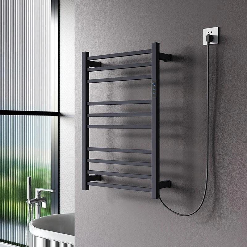 Electric Heated Towel Rail with Time and Temperature Settings US Plug -Bathlova