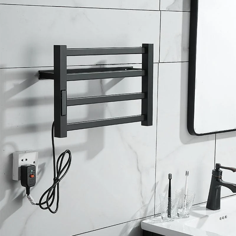 Electric Metal Towel Bar Towel Dryer Rack Towel Warmer and Towel Holder In Black Or White -Bathlova