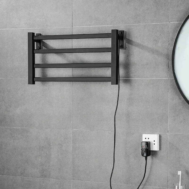 Electric Metal Towel Bar Towel Dryer Rack Towel Warmer and Towel Holder In Black Or White -Bathlova