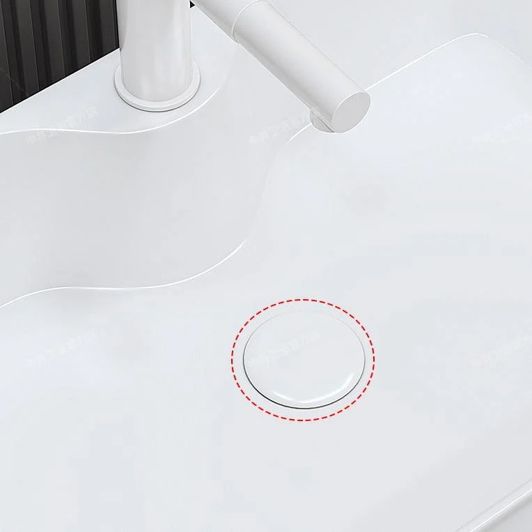 Fade Resistant Bath Sink White Rectangular Ceramic Tap Vessel Bathroom Sink -Bathlova