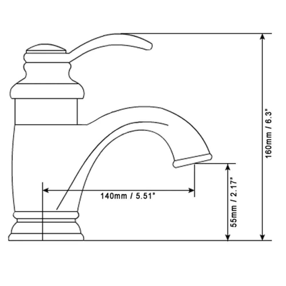 Fair Classic Style Bathroom Tap - Solid Brass Single Handle Single Hole -Bathlova