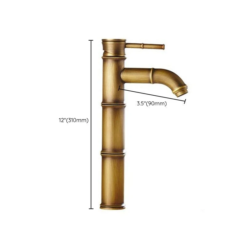 Farmhouse Brass Bathroom Tap Lever Handle Tap Single Hole Vessel Sink Tap -Bathlova