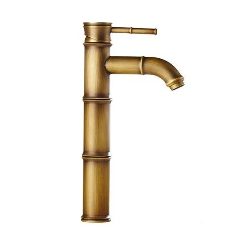 Farmhouse Brass Bathroom Tap Lever Handle Tap Single Hole Vessel Sink Tap -Bathlova