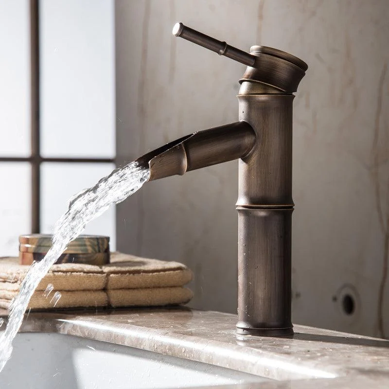 Farmhouse Style Vessel Sink Bathroom Tap Circular Brass Tap -Bathlova