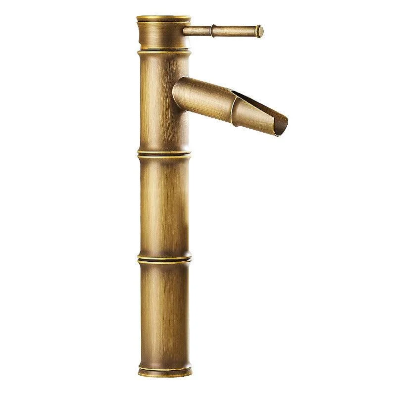 Farmhouse Vessel Tap Brass Lever Handles Waterfall Spout Lavatory Tap -Bathlova