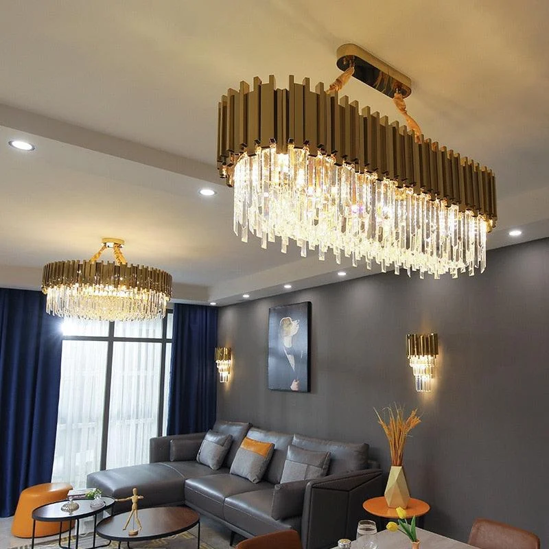 Faulkner - Modern Glass Crystal Chandelier -Bathlova