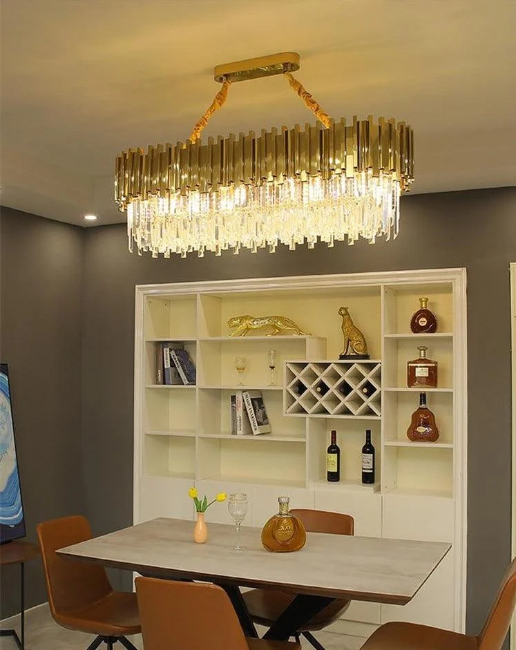 Faulkner - Modern Glass Crystal Chandelier -Bathlova