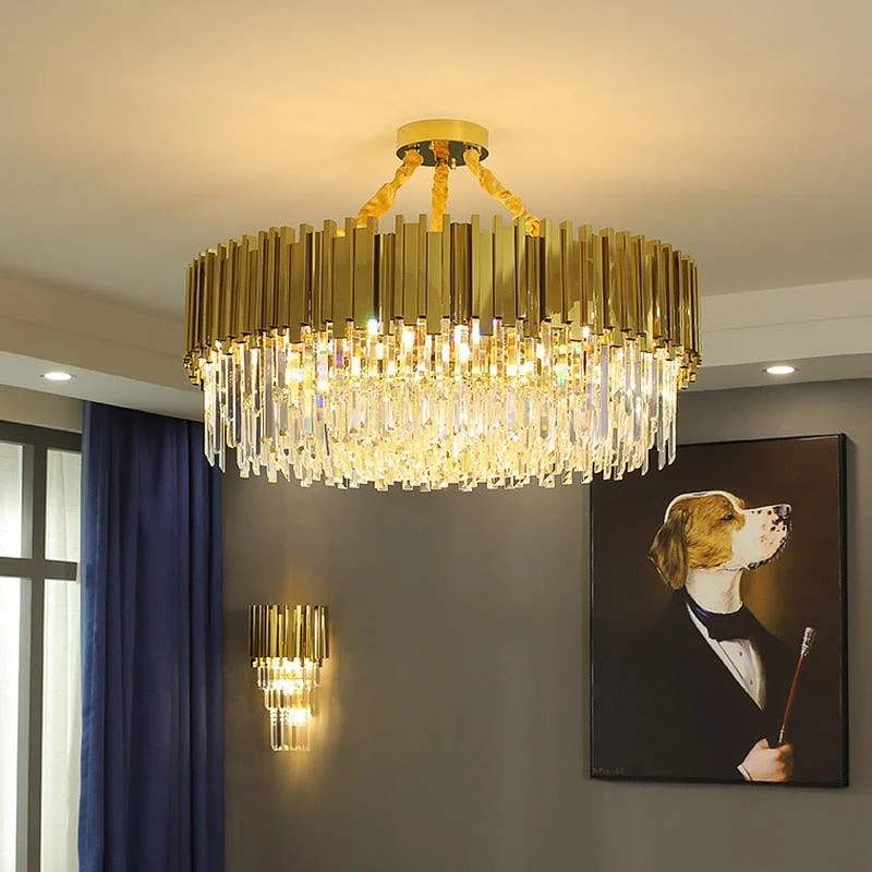 Faulkner - Modern Glass Crystal Chandelier -Bathlova