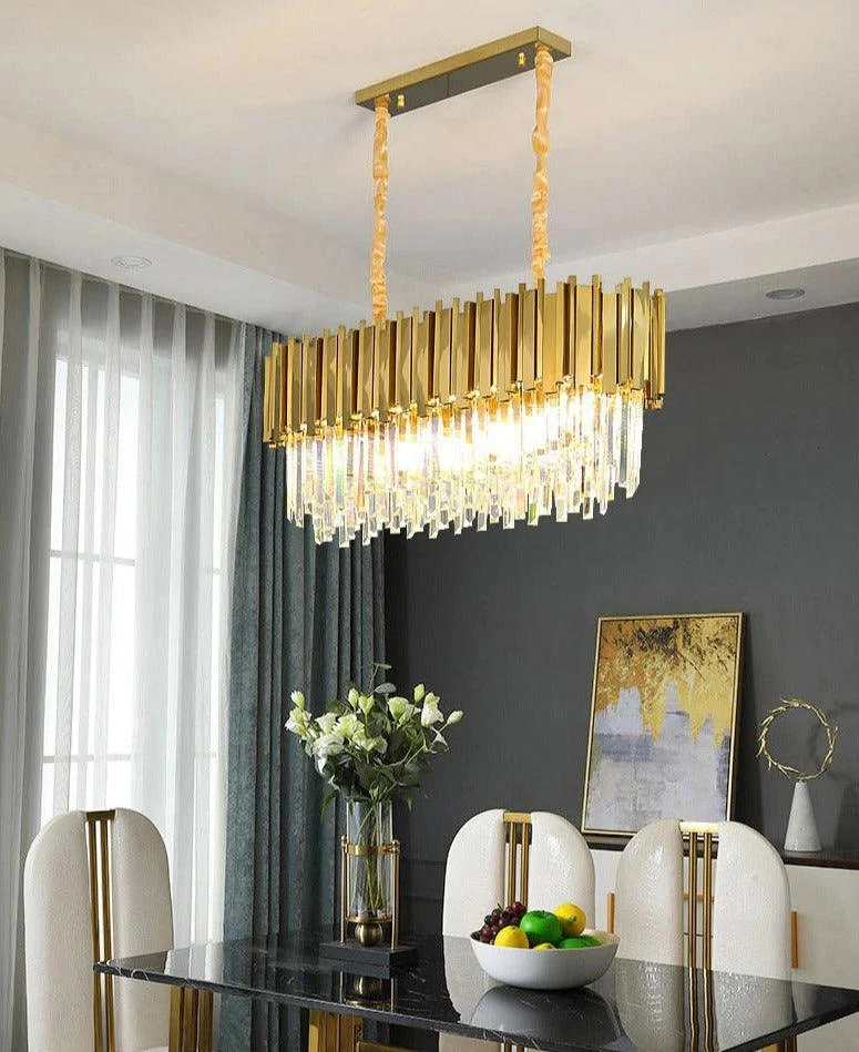 Faulkner - Modern Glass Crystal Chandelier -Bathlova