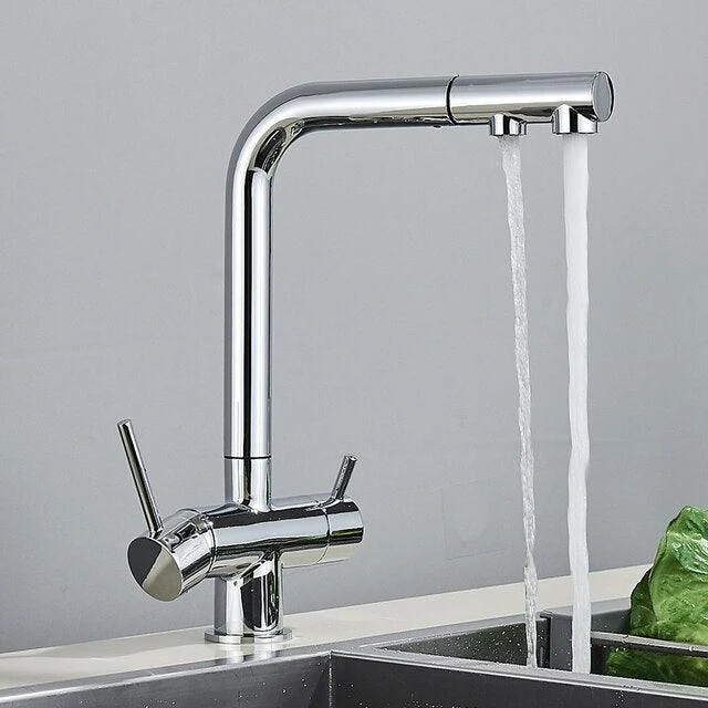 Filtered Kitchen Tap 360 Rotation Dual Sprayer Drinking Water Tap -Bathlova