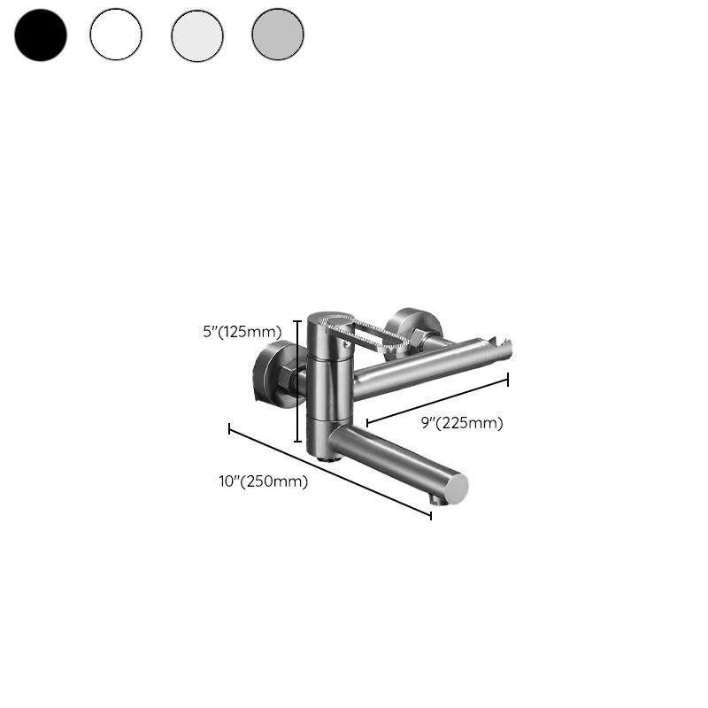 Fixed Metal Wall Mounted Contemporary Lever Handle Wall Mount -Bathlova