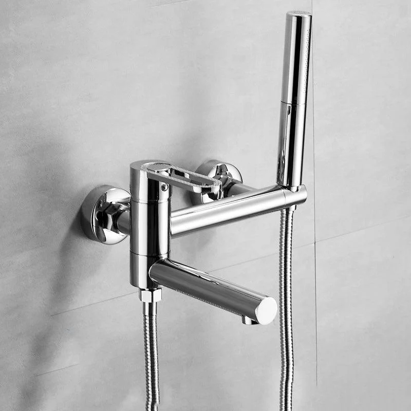 Fixed Metal Wall Mounted Contemporary Lever Handle Wall Mount -Bathlova