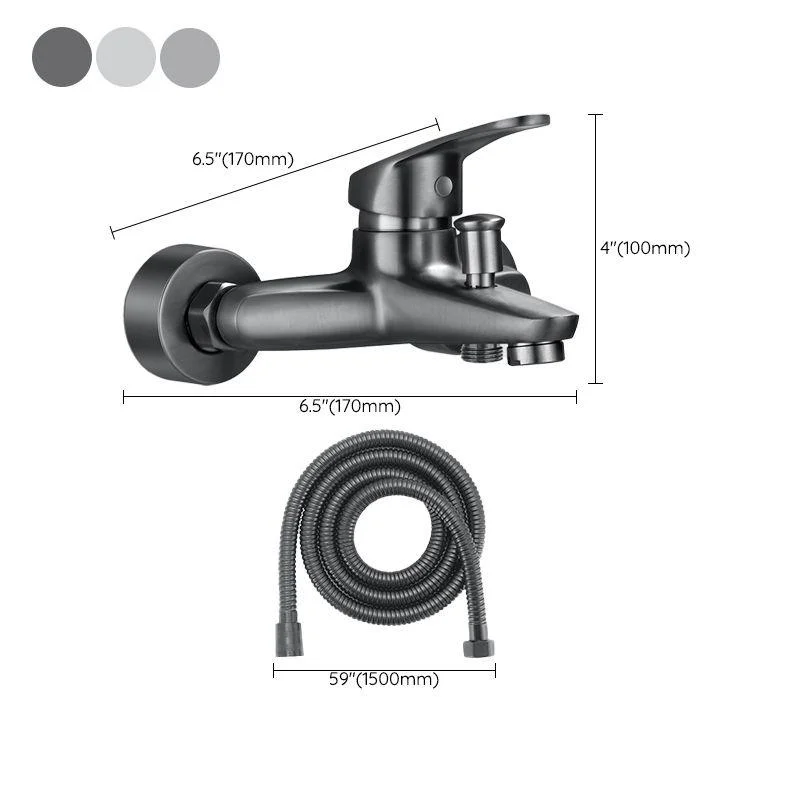 Fixed Tub Tap Handshower Hose Lever Handle Wall Mount 2 Holes Tub Filler -Bathlova