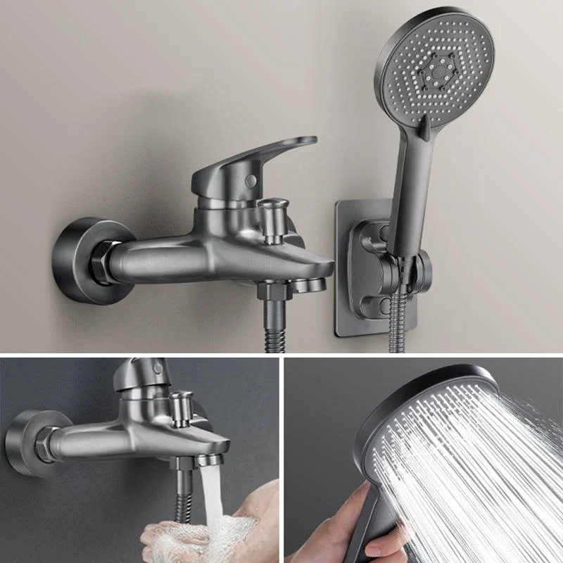 Fixed Tub Tap Handshower Hose Lever Handle Wall Mount 2 Holes Tub Filler -Bathlova