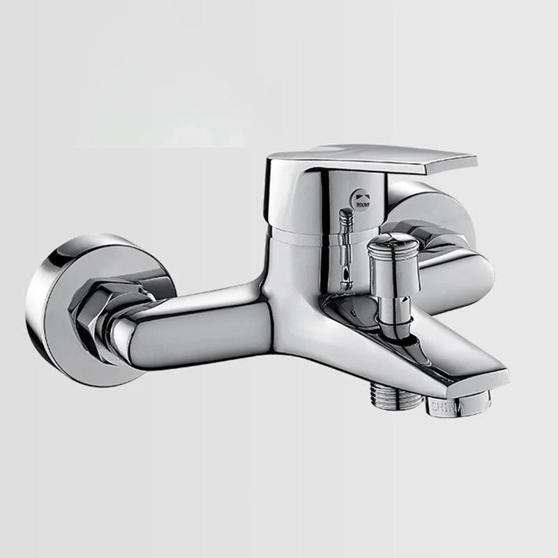 Fixed Tub Tap Handshower Hose Lever Handle Wall Mount 2 Holes Tub Filler -Bathlova