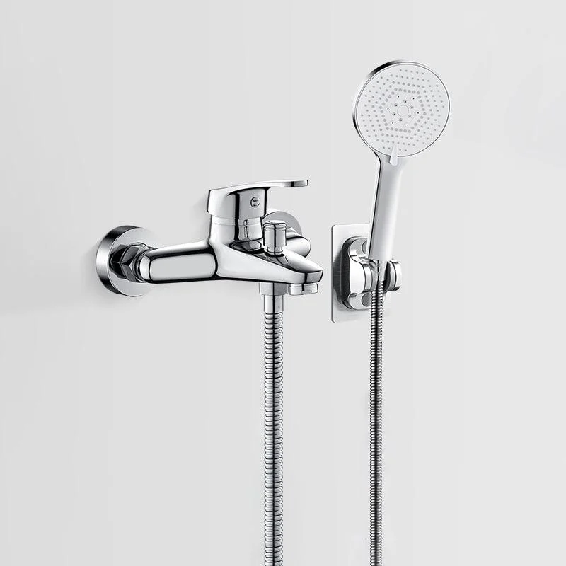 Fixed Tub Tap Handshower Hose Lever Handle Wall Mount 2 Holes Tub Filler -Bathlova