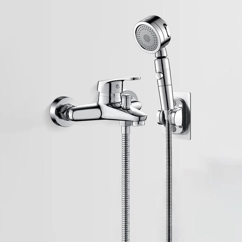 Fixed Tub Tap Handshower Hose Lever Handle Wall Mount 2 Holes Tub Filler -Bathlova