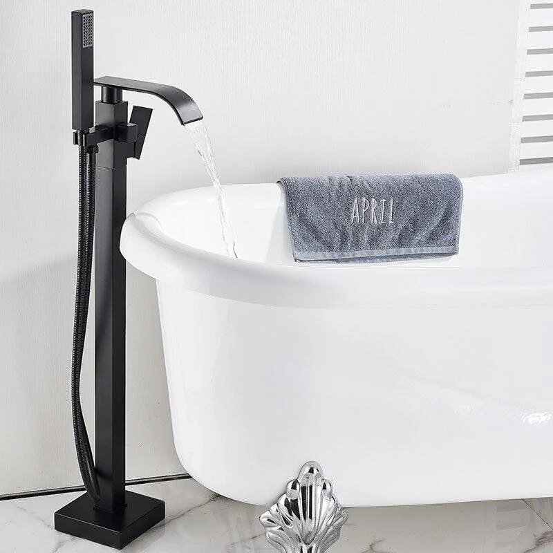 Flat Waterfall Floor Standing Tub Filler -Bathlova