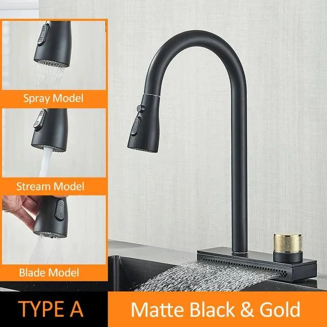 Flexible Pull Out 3 Way Sprayer Kitchen Taps Kitchen Sink Rotate Tap -Bathlova