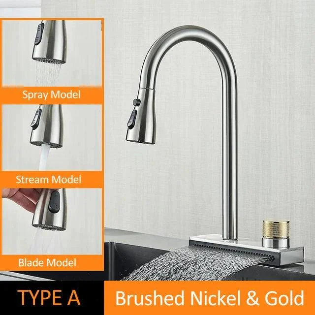 Flexible Pull Out 3 Way Sprayer Kitchen Taps Kitchen Sink Rotate Tap -Bathlova