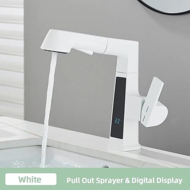 Flexible Pull Out Sprayer Digital Display Basin Tap Bathroom Tap -Bathlova