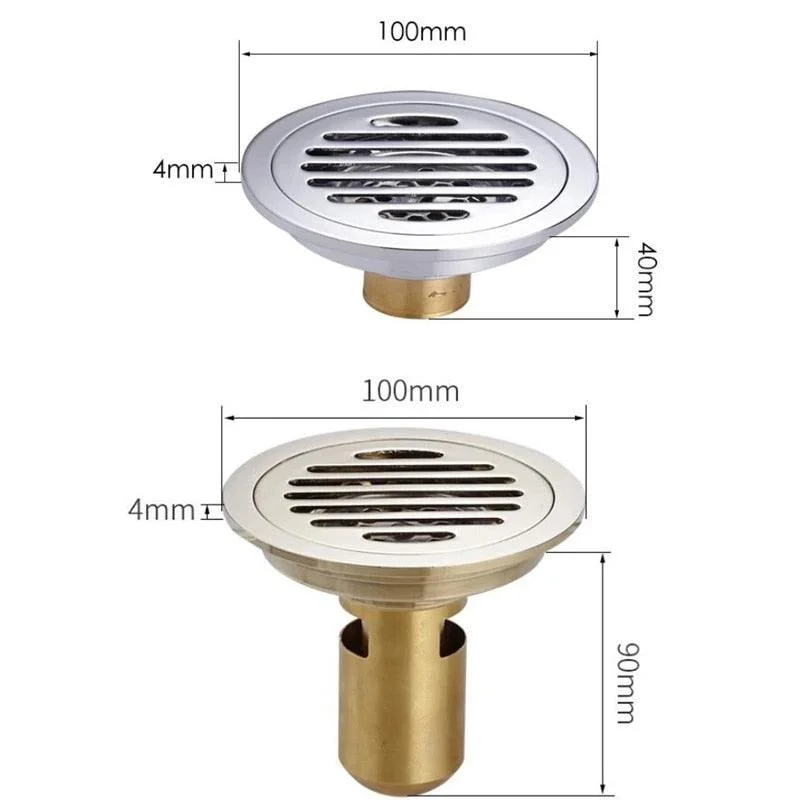 Floor Drain Round Linear Drain for Shower Floor Brass Drain Cover -Bathlova