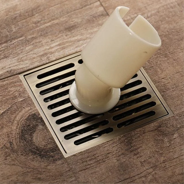 Floor Drain Square Antique Bronze Drain Brushed Bathroom Drains -Bathlova