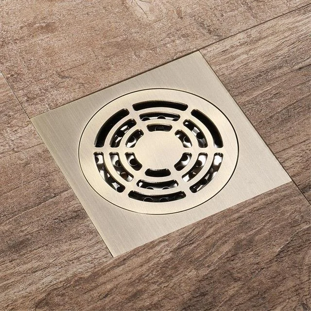 Floor Drain Square Antique Bronze Drain Brushed Bathroom Drains -Bathlova