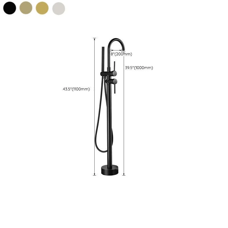 Floor Metal Freestanding Tub Filler Swivel Copper Freestanding Tap -Bathlova