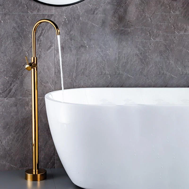 Floor Metal Freestanding Tub Filler Swivel Copper Freestanding Tap -Bathlova