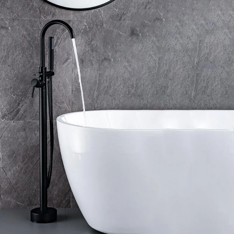 Floor Metal Freestanding Tub Filler Swivel Copper Freestanding Tap -Bathlova