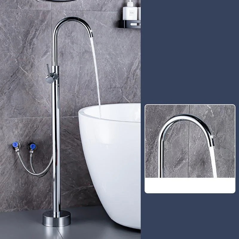 Floor Mount Tub Tap Single Handle Metal Freestanding Tap - 46.5" H -Bathlova