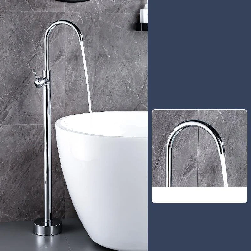 Floor Mount Tub Tap Single Handle Metal Freestanding Tap - 46.5" H -Bathlova