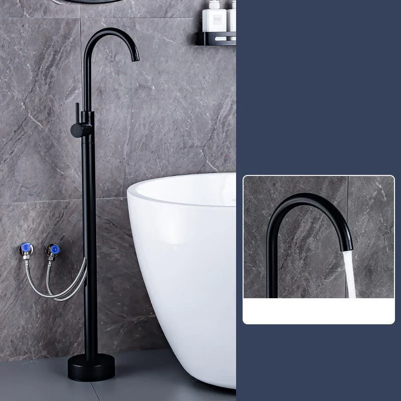 Floor Mount Tub Tap Single Handle Metal Freestanding Tap - 46.5" H -Bathlova