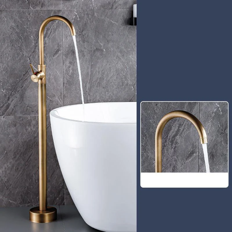 Floor Mount Tub Tap Single Handle Metal Freestanding Tap - 46.5" H -Bathlova