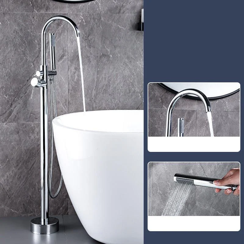 Floor Mount Tub Tap Single Handle Metal Freestanding Tap - 46.5" H -Bathlova