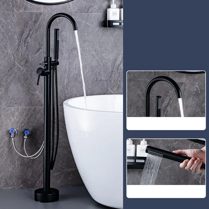 Floor Mount Tub Tap Single Handle Metal Freestanding Tap - 46.5" H -Bathlova