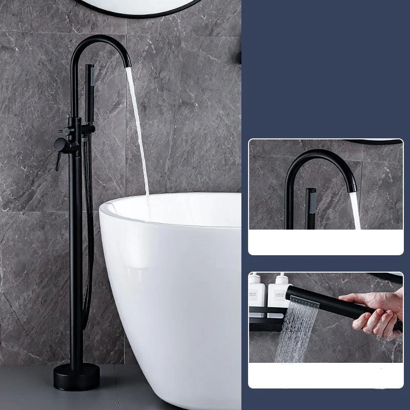 Floor Mount Tub Tap Single Handle Metal Freestanding Tap - 46.5" H -Bathlova