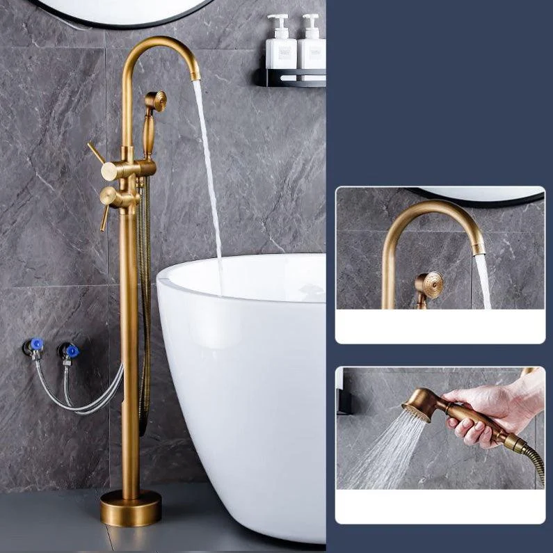 Floor Mount Tub Tap Single Handle Metal Freestanding Tap - 46.5" H -Bathlova